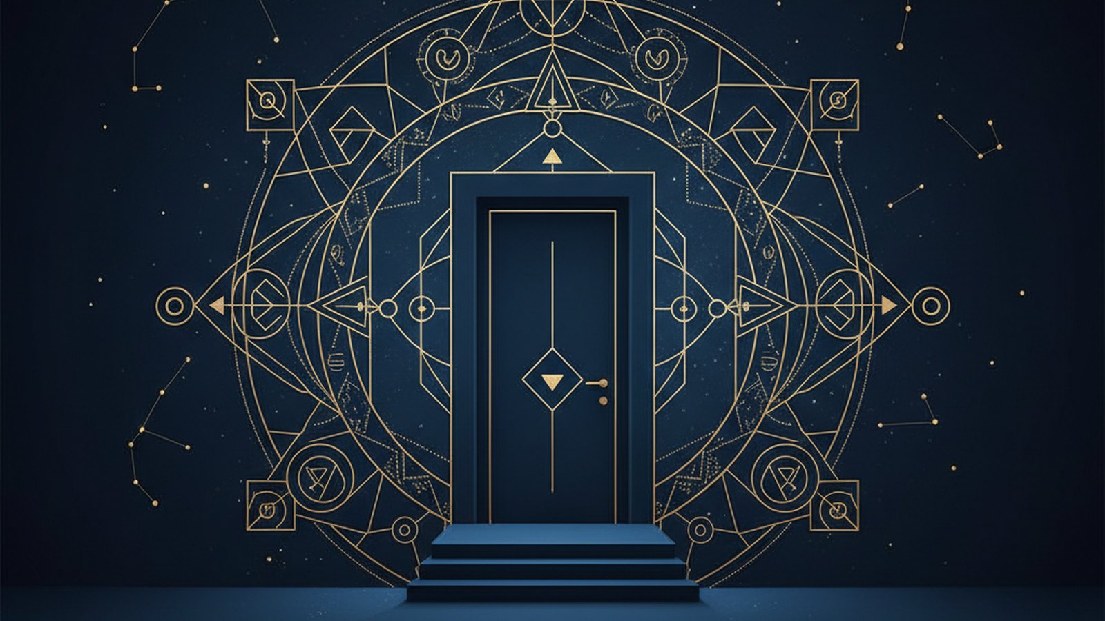 Ilustración editorial en tonos azul noche y dorado que simboliza la protección y los límites frente a fenómenos sutiles.