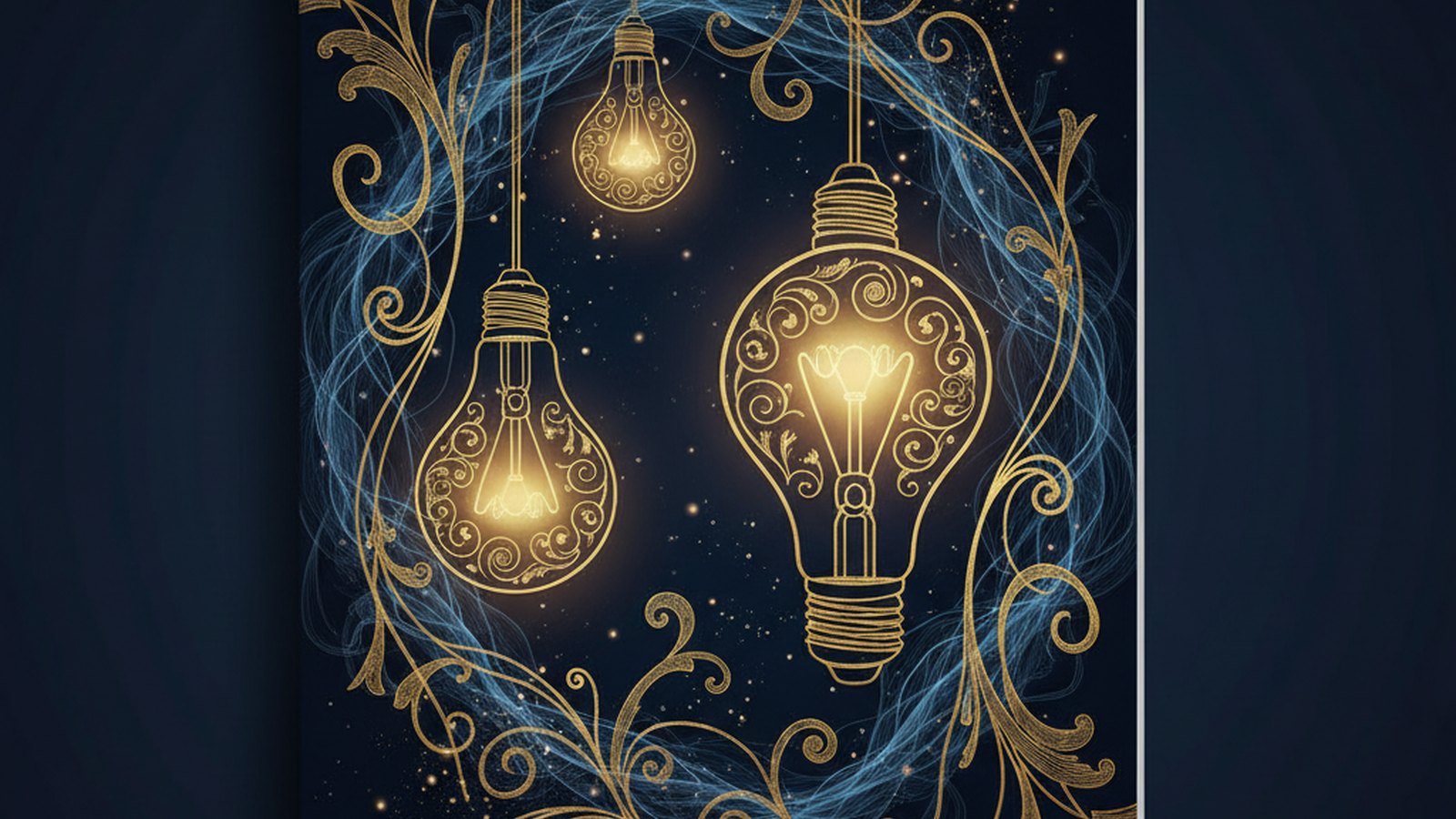 Ilustración editorial en tonos azul noche y dorado que representa interferencias y corrientes eléctricas misteriosas en el hogar.