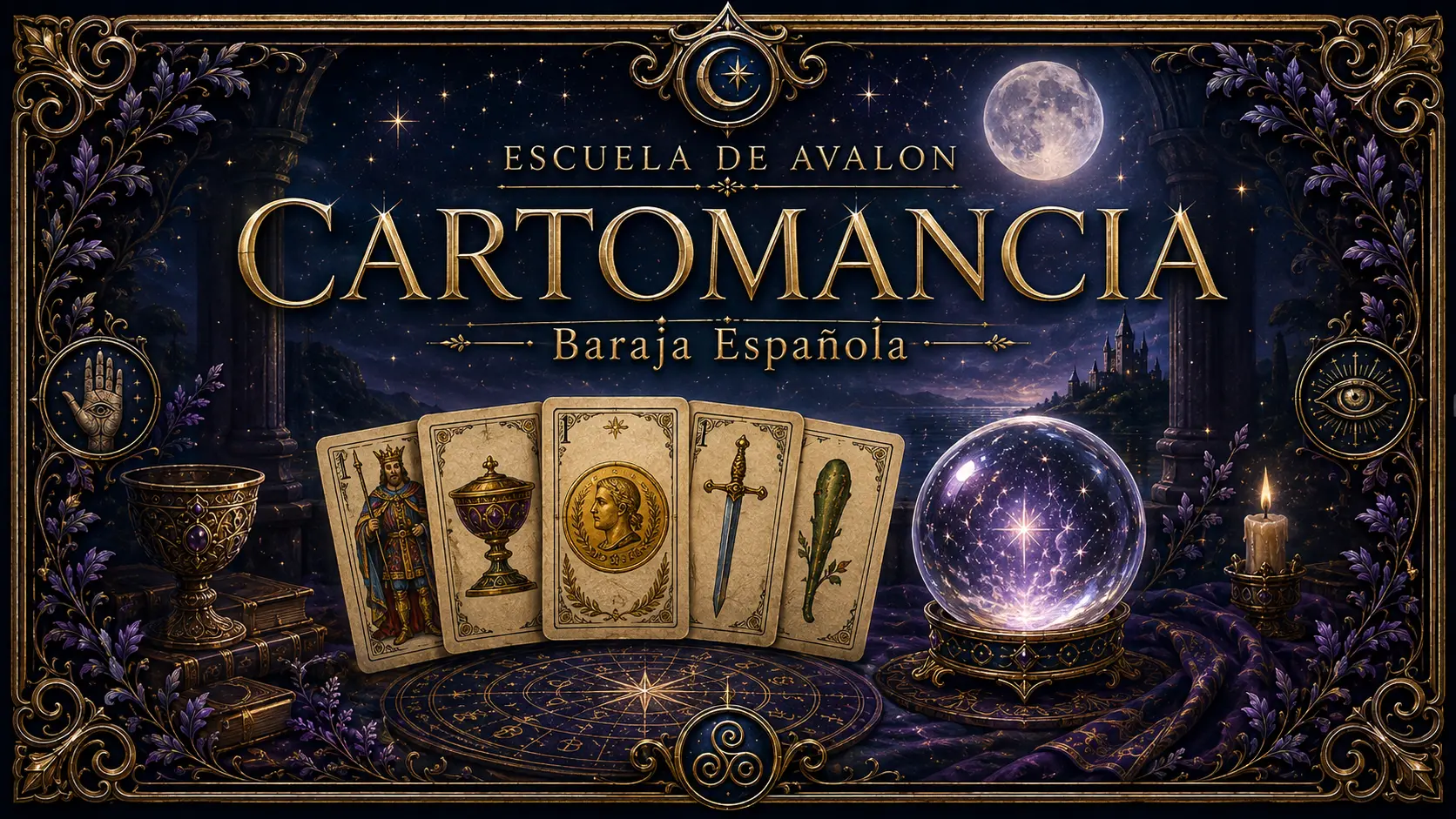 Portada de Curso de Cartomancia con Baraja Española